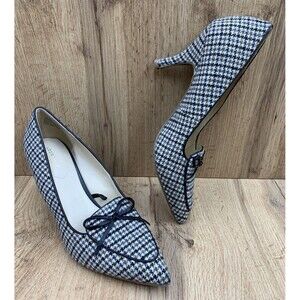 Liz Claiborne Harter Pointed Toe Spool Heel Pumps Women 10 M Brown Houndstooth